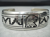 Authentic Vintage Native American Navajo Thomas Singer Sterling Silver Bracelet-Nativo Arts