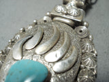 Native American Important Ben Begaye (d.) Turquoise Heavy Chain Sterling Silver Necklace-Nativo Arts