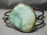 Superior Vintage Native American Navajo Royston Turquoise Sterling Silver Coiled Bracelet Old-Nativo Arts