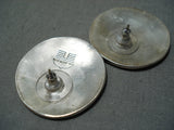 Important Vintage Navajo Sterling Silver Earrings Native American-Nativo Arts