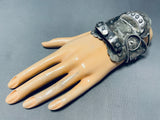 One Of The Most Highly Detailed Native American Navajo Sterling Silver Bracelet-Nativo Arts