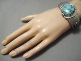 Important Last Chance Turquoise Mine Vintage Native American Navajo Sterling Silver Bracelet-Nativo Arts
