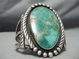 One Of Biggest Best Vintage Native American Navajo Royston Turquoise Sterling Silver Bracelet-Nativo Arts