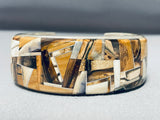 The Most Intricate Native American Navajo Agate Inlay Sterling Silver Bracelet-Nativo Arts