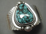 Quality Vintage Native American Navajo Carico Lake Turquoise Sterling Silver Bracelet-Nativo Arts