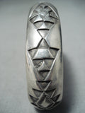 Remarkable Tahe Vintage Native American Navajo Sterling Silver Bracelet Signed-Nativo Arts