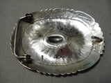 Important Vintage Navajo Oscar Alexius Sterling Silver Native American Buckle-Nativo Arts
