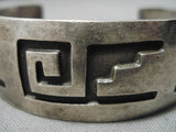 Impressive Vintage Native American Navajo Deep Geometric Sterling Silver Native America Bracelet-Nativo Arts