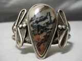 Best Vintage Native American Navajo Petrified Wood Sterling Silver Bracelet Old-Nativo Arts