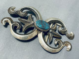 Very Heavy Rare Turquoise Vintage Native American Navajo Sterling Silver Buckle-Nativo Arts