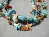 Amazing Vintage Native American Navajo Turquoise Sterling Silver Necklace Old-Nativo Arts