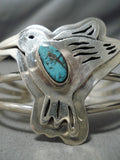 Jeff James Jr Vintage Native American Navajo Hummingbird Turquoise Sterling Silver Bracelet-Nativo Arts