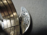 Native American Important Vintage Half Moon Spiny Oyster Sterling Silver Ring-Nativo Arts