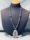 Opulent Vintage Native American Navajo Begay Turquoise Sterling Silver Necklace-Nativo Arts
