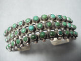 Native American Rare Vintage Zuni Cerrillos Turquoise Sterling Silver Bracelet-Nativo Arts
