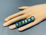 The Tallest Vintage Native American Navajo Damale Turquoise Sterling Silver Ring-Nativo Arts