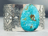 Extreme Detail Native American Turquoise Sterling Silver Bracelet-Nativo Arts