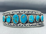 Unforgettable Vintage Native American Navajo Kingman Turquoise Sterling Silver Bracelet-Nativo Arts