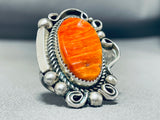 Huge Signed Vintage Native American Navajo Spiny Oster Sterling Silver Ring-Nativo Arts