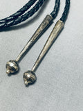 Superb Vintage Native American Navajo 7 Kingman Turquoise Sterling Silver Bolo-Nativo Arts
