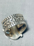 Marvelous Native American Navajo 8 Turquoise Sterling Silver Ring-Nativo Arts