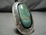 Tremendous Vintage Native American Navajo Domed Royston Turquoise Sterling Silver Ring-Nativo Arts