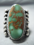 Native American Important Albert Jake Damale Turquoise Sterling Silver Ring-Nativo Arts
