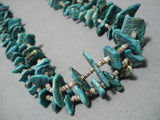 Striking Double Strand Vintage Navajo Native American Turquoise Heishi Necklace-Nativo Arts