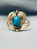 Solid 14k Gold Vintage Native American Navajo Turquoise Ring Old-Nativo Arts
