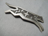 Important Vintage Hopi Duane Maktima Sterling Silver Cat Pin Native American-Nativo Arts
