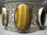 Huge Navajo Tigers Eye Sterling Silver Native American Bracelet Cuff-Nativo Arts