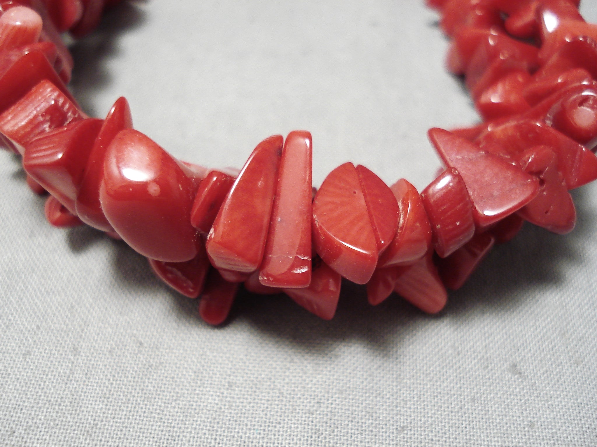 Vintage Chunky Red Coral Necklace, Vintage Coral Jewelry, Red