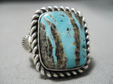 Important Vintage Native American Navajo Jeanette Dale Turquoise Sterling Silver Ring-Nativo Arts