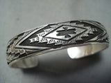 Signed Vintage Navajo Native American Sterling Silver Bracelet Old-Nativo Arts