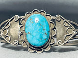 Early Vintage Native American Navajo Rare Turquoise Sterling Silver Bracelet-Nativo Arts