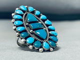 One Of The Finest Vintage Native American Zuni Turquoise Sterling Silver Ring Old-Nativo Arts
