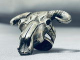 Incredible San Felipe Sterling Silver Skull Ring-Nativo Arts