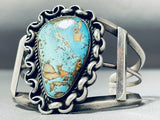 Unique Chainlink Vintage Native American Navajo Boulder Turquoise Sterling Silver Bracelet-Nativo Arts