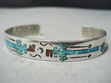 One Of Oldest Vintage Native American Navajo Thomas Singer Turquoise Sterling Silver Bracelet-Nativo Arts