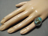 Magnificent Vintage Native American Navajo Domed Royston Turquoise Sterling Silver Ring-Nativo Arts