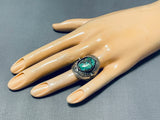 Tremendous Vintage Native American Navajo Turquoise Sterling Silver Ring-Nativo Arts