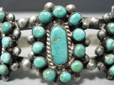 One Of The Best Vintage Zuni Native American Navajo Turquoise Satellite Sterling Silver Bracelet-Nativo Arts