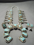 Native American Best Navajo #8 Turquoise Sterling Silver Squash Blossom Necklace-Nativo Arts