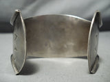 Wide Vintage Native American Navajo Old Morenci Turquoise Sterling Silver Bracelet Old-Nativo Arts