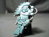 Exquisite Vintage Zuni Native American Turquoise Dancer Sterling Silver Ring-Nativo Arts