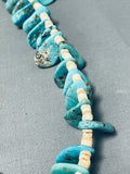 One Of Most Unique Vintage Native American Navajo Old Jacla Chunk Turquoise Necklace-Nativo Arts