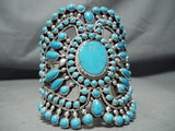 One Of The Best Native American Navajo Turquois Esterling Silver Bracelet-Nativo Arts