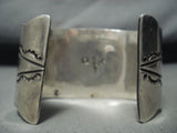 Signed Huge Vintage Native American Navajo Bisbee Turquoise Sterling Silver Bracelet-Nativo Arts