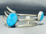 Exquisite Native American Navajo Kingman Turquoise Sterling Silver Bracelet-Nativo Arts