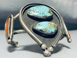 Big Museum Quality Vintage Native American Navajo Turquoise Sterling Silver Bracelet-Nativo Arts
